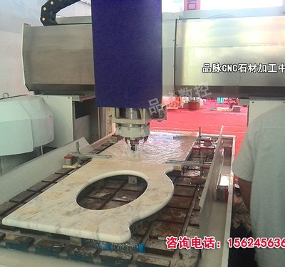 石英石洗手盆台面雕刻 石材加工中心助力精细化工艺升级
